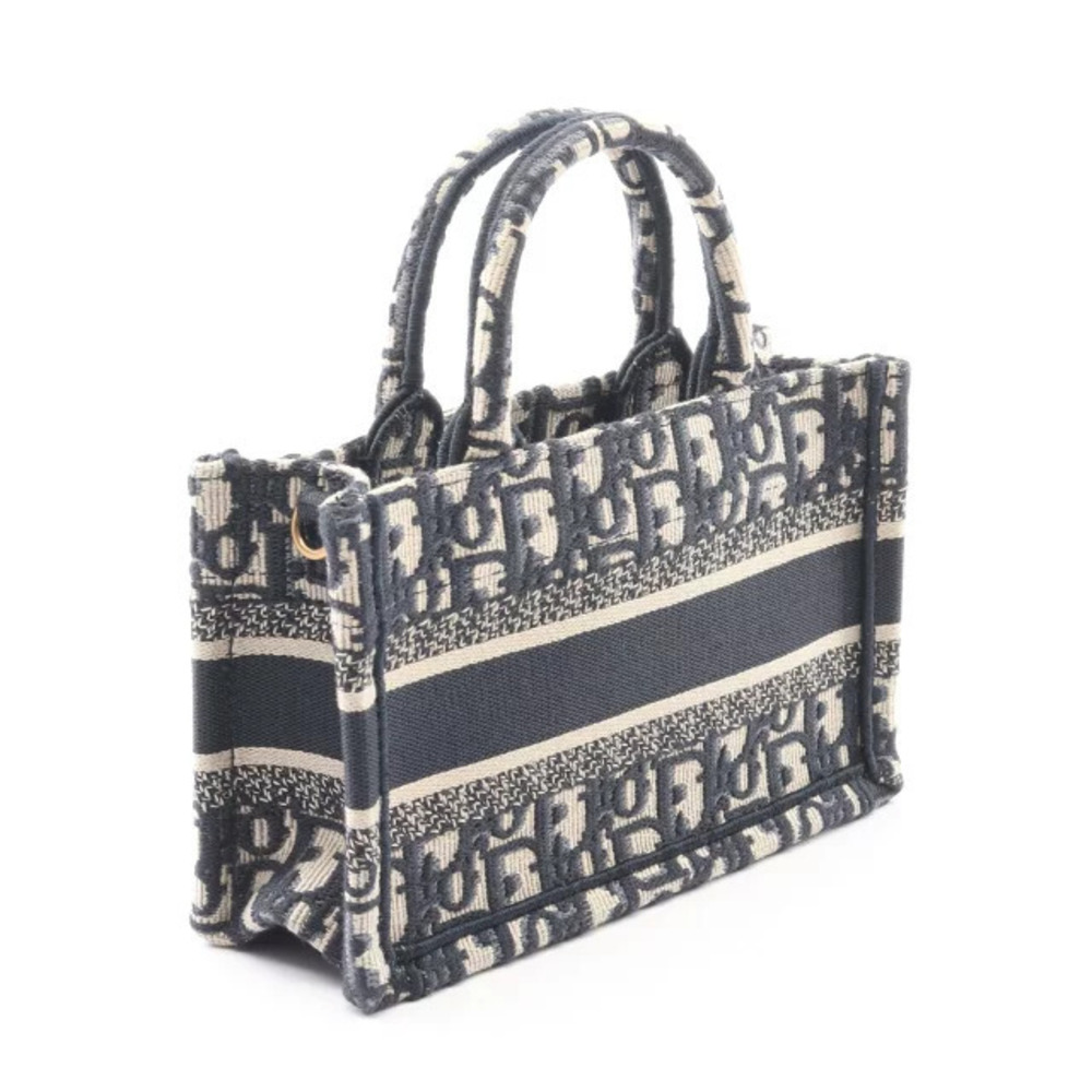 Dior Blue Canvas TOTE BOOK Beige Bag Navy